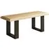 Malmo Oak 120cm Bench with U Legs - Oak, Metal
