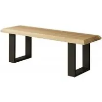 Malmo Oak 140cm Bench with U Legs - Oak, Metal