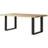 Malmo Oak 180cm Dining Table with U Legs - Oak, Black Metal