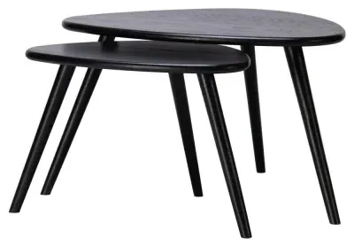 Marina Triangle Nest of 2 Tables - Black, Oak image