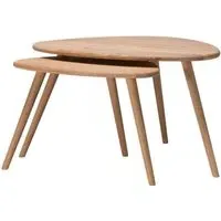 Marina Triangle Nest of 2 Tables - Natural, Oak