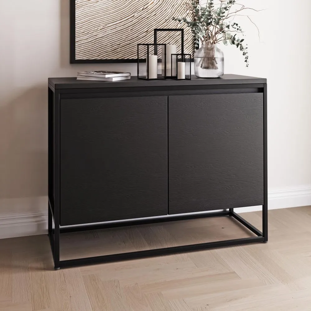 Stockholm 2 Door Sideboard - Black, Oak