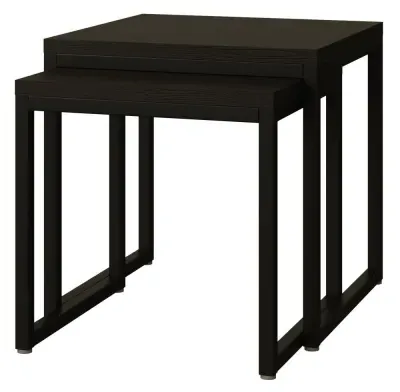 Stockholm Nest of 2 Tables - Black, Oak image