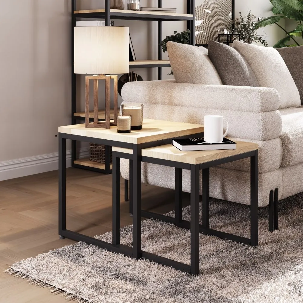 Stockholm Nest of 2 Tables - Natural, Oak
