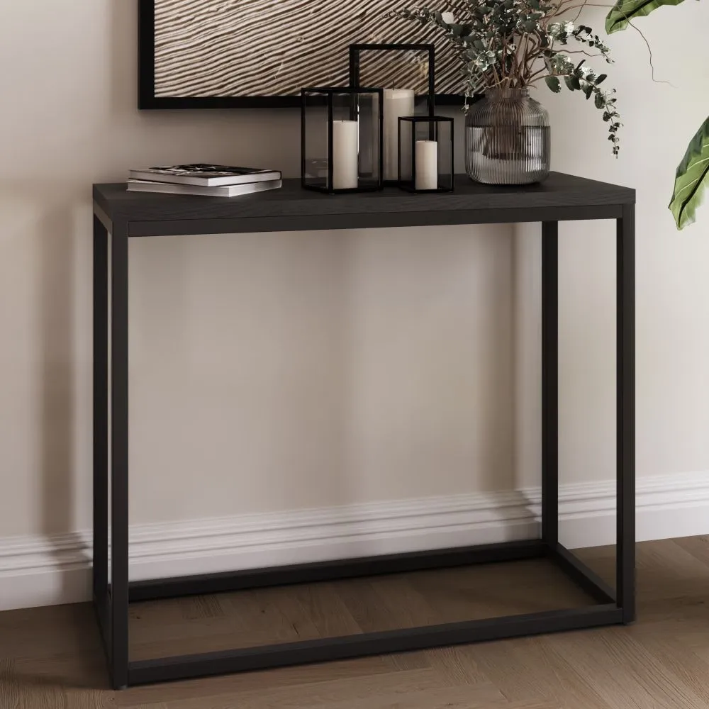 Stockholm Small Console Table - Black, Oak
