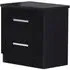Ambra 2 Drawer Bedside Cabinet - Black