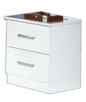 Ambra 2 Drawer Bedside Cabinet - White