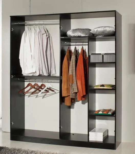 Ambra 4 Door Wardrobe with Mirrors - White