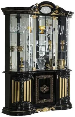 Betty 3 Door Display Cabinet - Black, Gold image