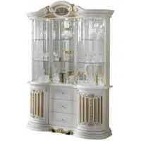 Betty 3 Door Display Cabinet - White, Gold