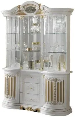 Betty 3 Door Display Cabinet - White, Gold