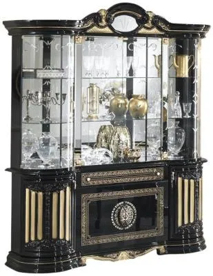 Betty 4 Door Display Cabinet - Black, Gold image
