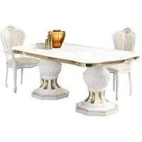 Betty Extendable Dining Set with 2 Chairs - White