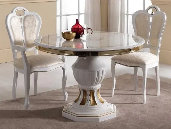 Betty Extendable Round Dining Set with 2 Chairs - White