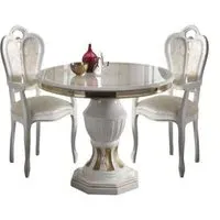 Betty Extendable Round Dining Set with 2 Chairs - White