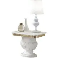 Betty Square Lamp Table - White, Gold