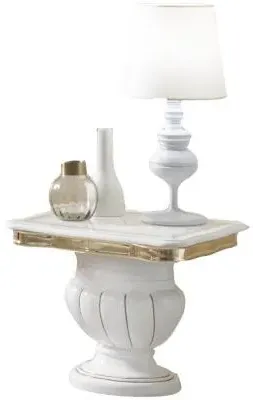 Betty Square Lamp Table - White, Gold