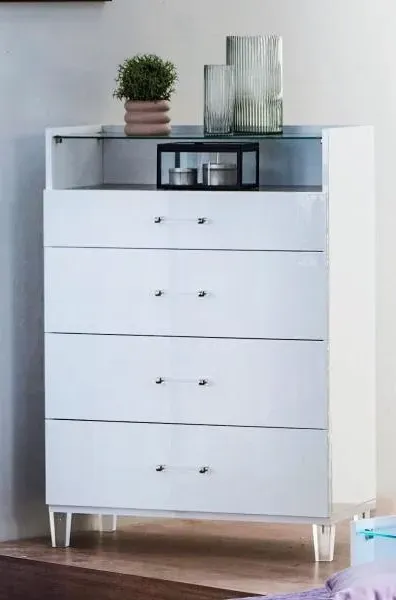 Cristal 4 Drawer Chest - Grey, Marble