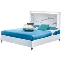 Cristal Bed Frame - White, Marble