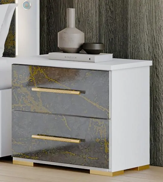 Dalia 2 Drawer Bedside Cabinet - Grey