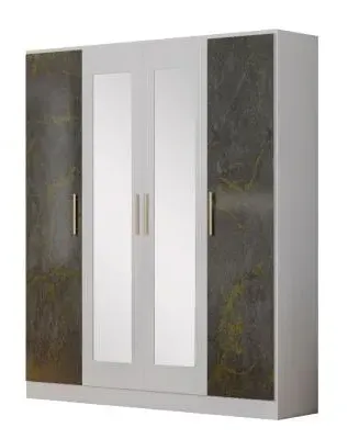 Dalia 4 Door Wardrobe with Mirrors - Grey image