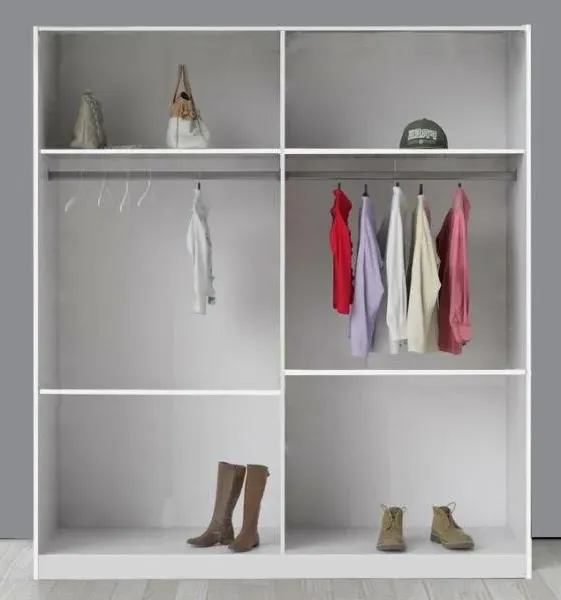 Dalia 4 Door Wardrobe with Mirrors - Light Oak