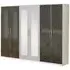 Dalia 6 Door Wardrobe with Mirrors - Grey