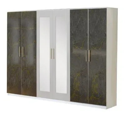 Dalia 6 Door Wardrobe with Mirrors - Grey image