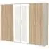 Dalia 6 Door Wardrobe with Mirrors - Light Oak
