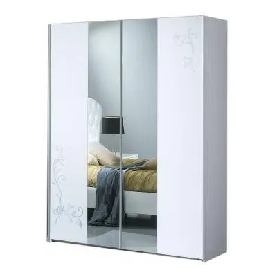 Daniela 2 Door Sliding Wardrobe with Mirrors - White image