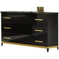 Elegance Italian 3 Drawer Dresser - Black