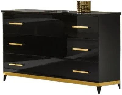 Elegance Italian 3 Drawer Dresser - Black image