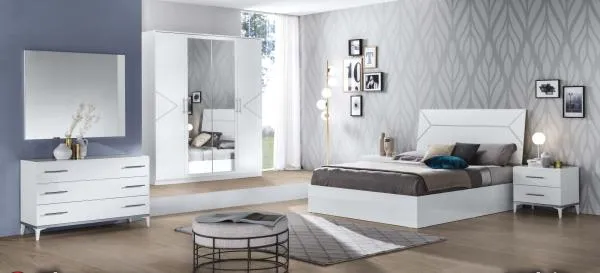 Elegance Italian 3 Drawer Dresser with Mirror - White