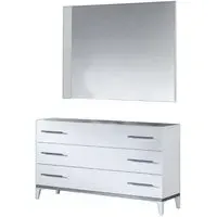 Elegance Italian 3 Drawer Dresser with Mirror - White