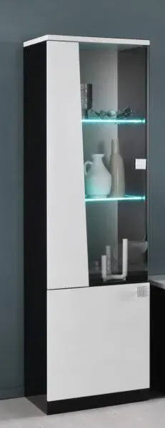 Elisa 1 Door Display Cabinet - White