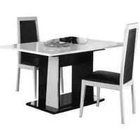 Elisa Extending Pedestal Dining Set with 2 Chairs - White