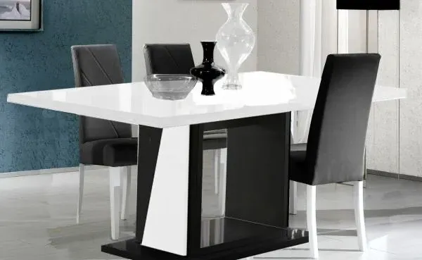 Elisa Extending Pedestal Dining Table - White