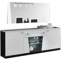 Elisa Extra Large Buffet Sideboard with Mirror - White