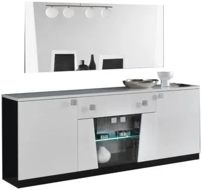 Elisa Extra Large Buffet Sideboard with Mirror - White
