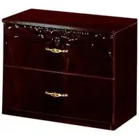 Giada 2 Drawer Bedside Cabinet - Mahogany
