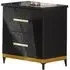 Italian 2 Drawer Bedside Cabinet - Black