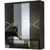 Italian 4 Door Wardrobe with Mirrors - Black