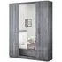 Nicole 4 Door Wardrobe with Mirrors - Grey