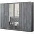 Nicole 6 Door Wardrobe with Mirrors - Grey