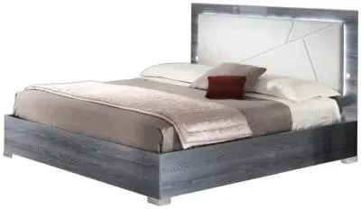 Nicole King Size Upholstered Headboard Bed - Grey image