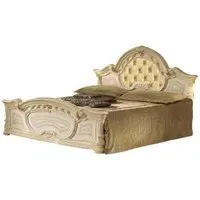 Sara King Size Upholstered Headboard Bed - Beige