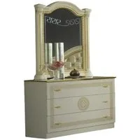 Serena 3 Drawer Dresser with Mirror - Beige