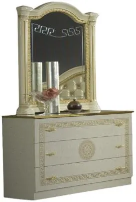 Serena 3 Drawer Dresser with Mirror - Beige