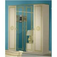 Serena 4 Door Wardrobe with Mirrors - Beige