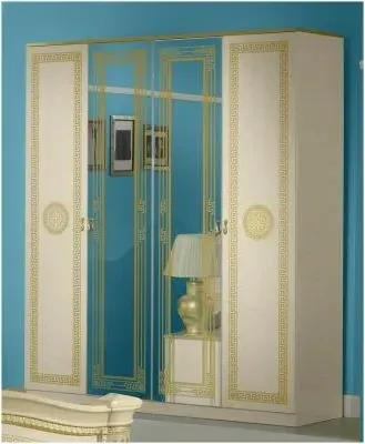 Serena 4 Door Wardrobe with Mirrors - Beige image